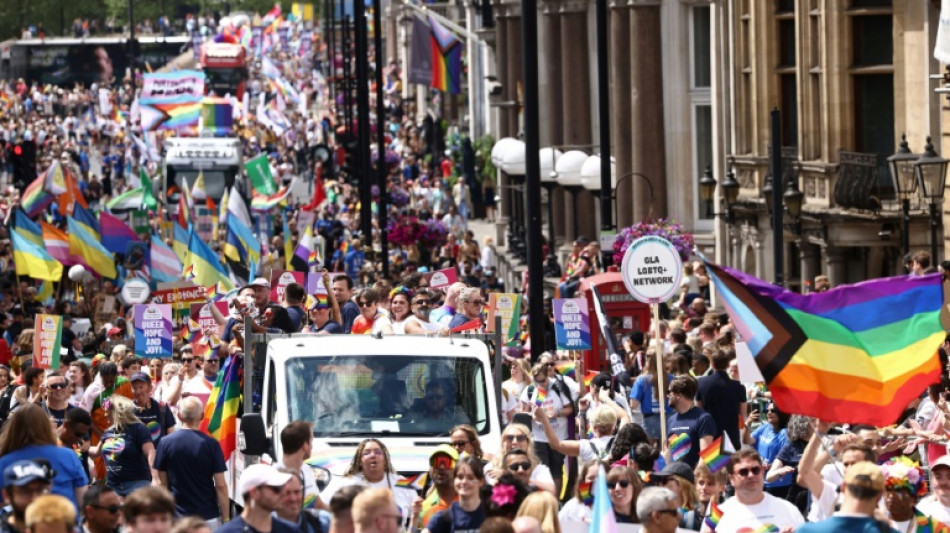 London Pride marchers defy climate protest